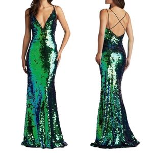SHO by Tadashi Shoji Sequin Strappy Mermaid Gown Size 2